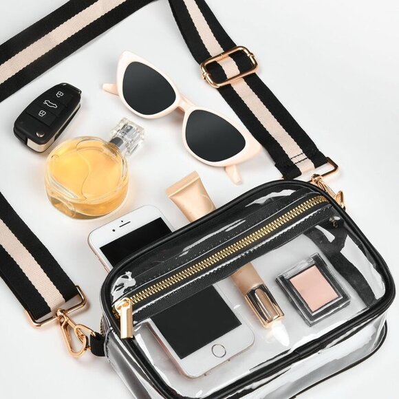 Clear Crossbody Bag Stadium Approved, Clear Purse for Women, Transparent Shoulde - Picture 6 of 8